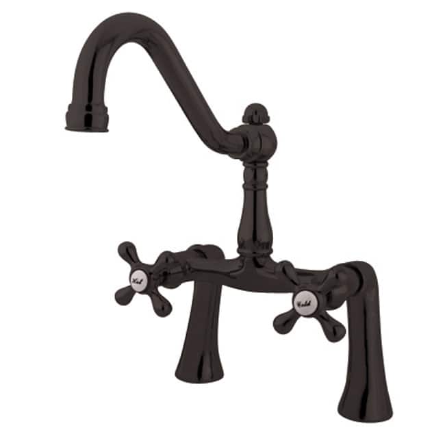Kingston Brass Victorian Deck Mounted Clawfoot Tub Filler with Metal - Oil Rubbed Bronze