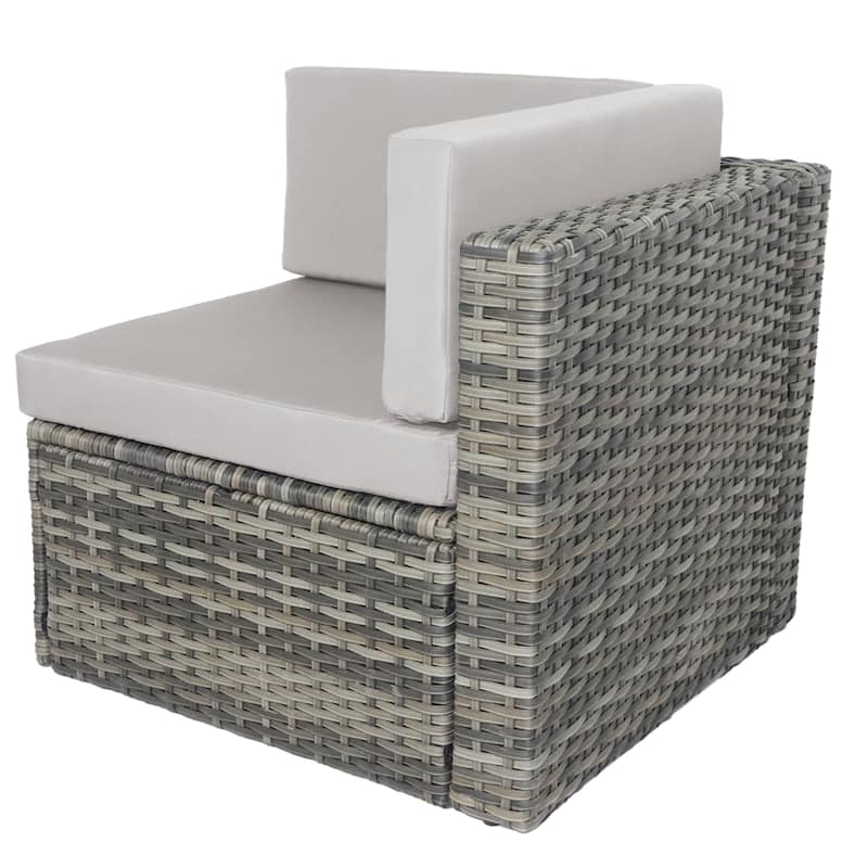 7-Piece Patio Wicker Sets Rattan Sectional Sofa With Cushions