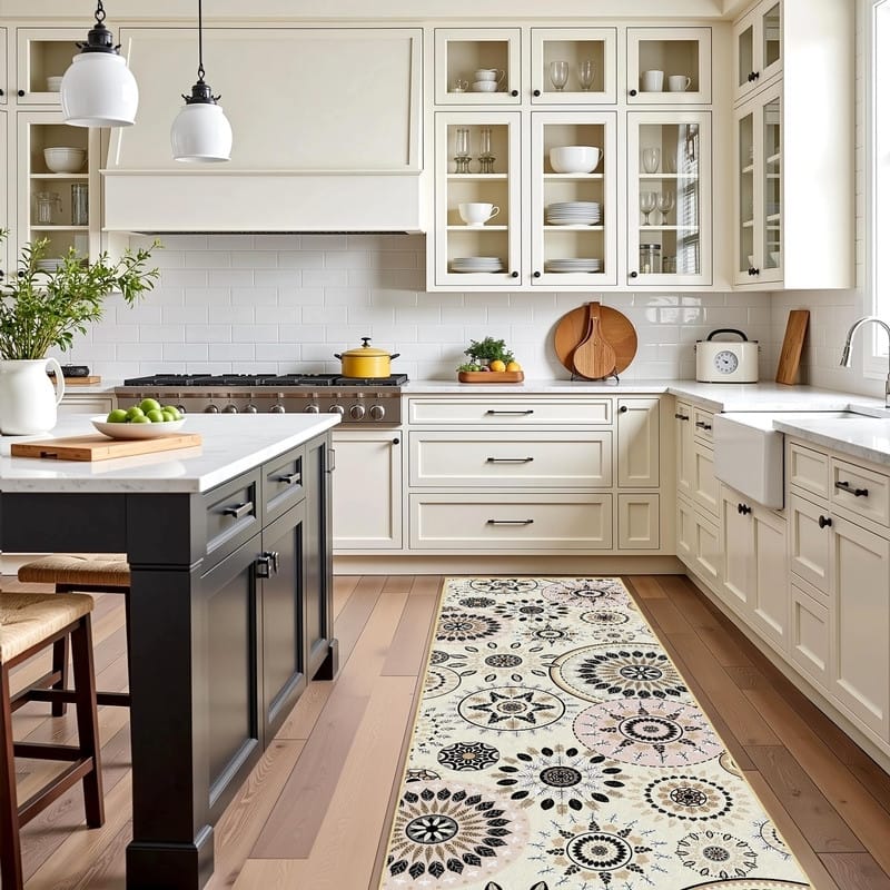 Boho Kitchen Rugs Non-Slip Washable Farmhouse Kitchen Mat 3 Piece Set - 20"x32"+20"x48"+20"x59"