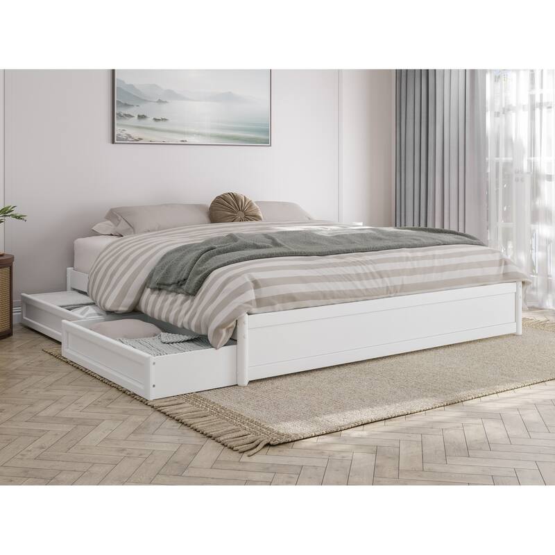 Barcelona Panel Platform Bed with Storage Drawers