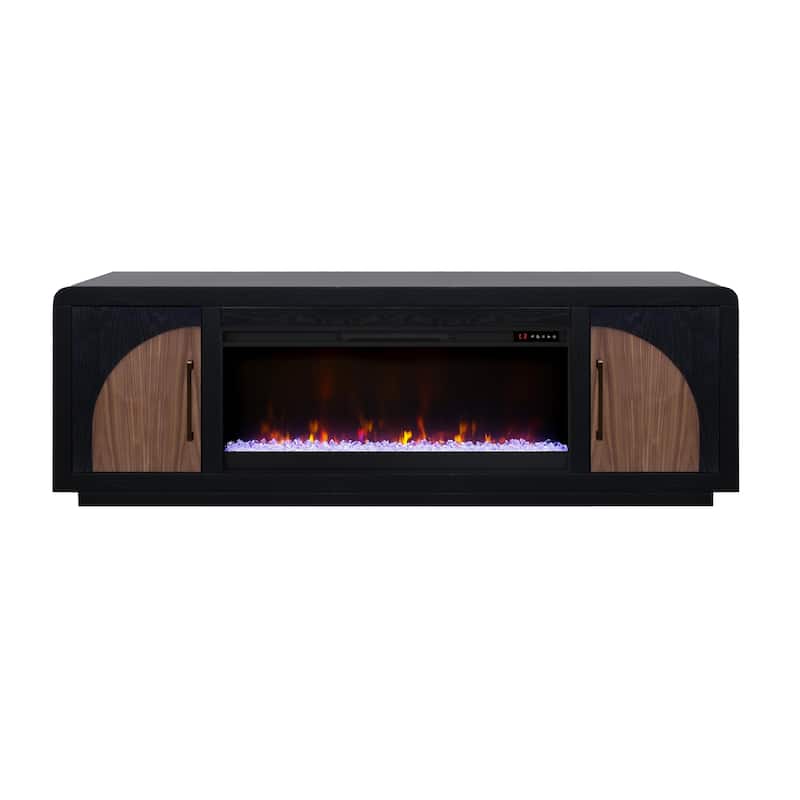 Bridgevine Home Eclipse 82 inch Fireplace TV Stand, for TVs up to 90 inches, Two-Tone Finish