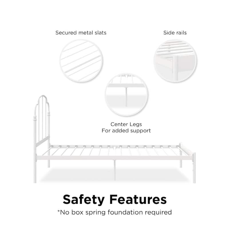 RealRooms Camie Adjustable Height Metal Bed Frame