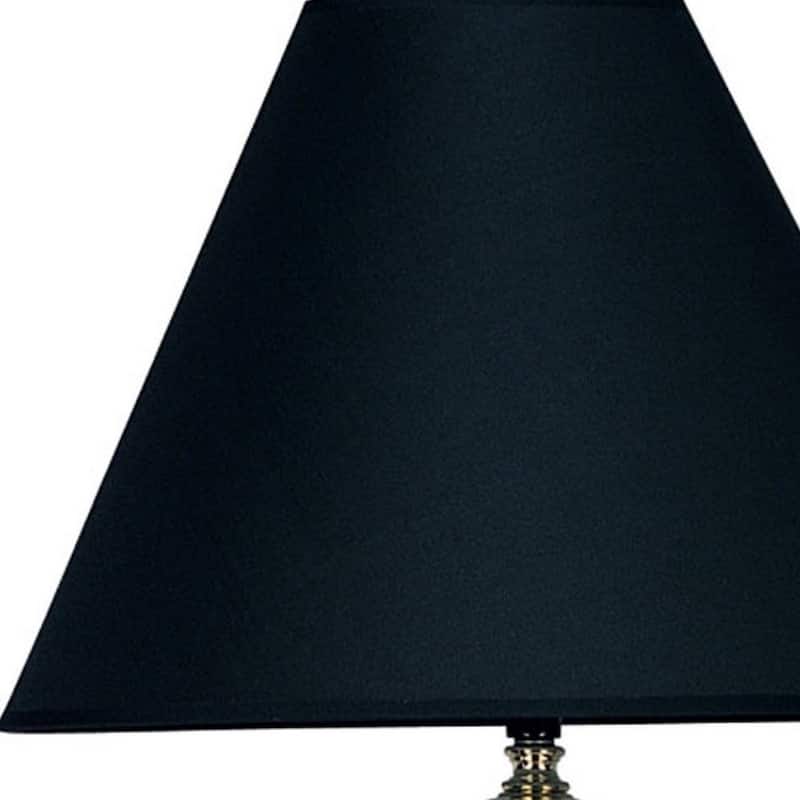 Stylish Gold and Navy Blue Desk Lamp with Tapered Ceramic Base - 14” x 14” x 29”
