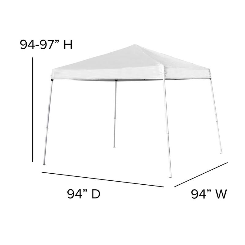8'x8' Weather Resistant Easy Pop Up Slanted Leg Canopy Tent with Carry Bag - 8x8