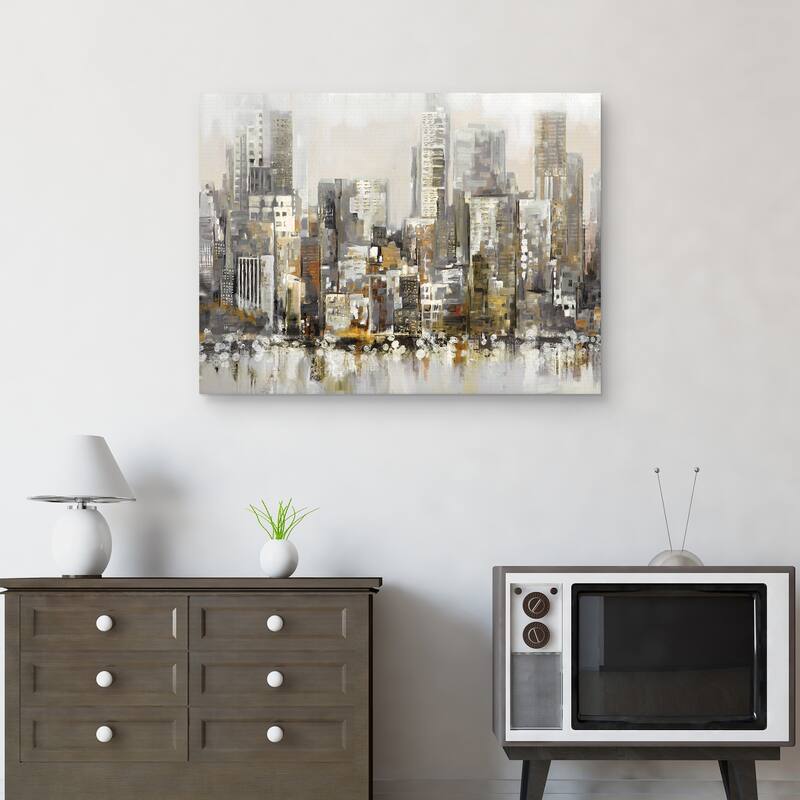 Urban Focus Gold by Studio Arts Canvas Art Print