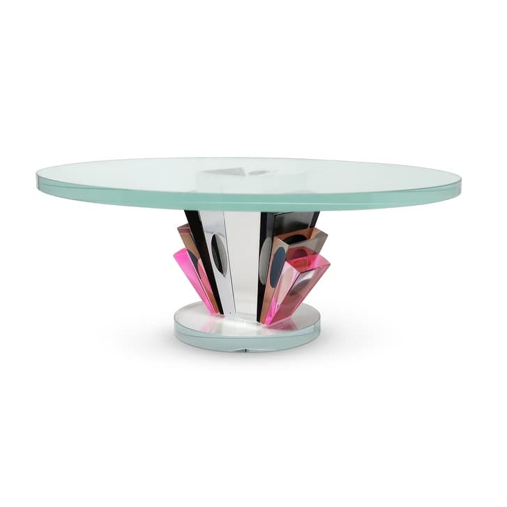 Tri Colored Base Crystal Cake Stand 11.75"D