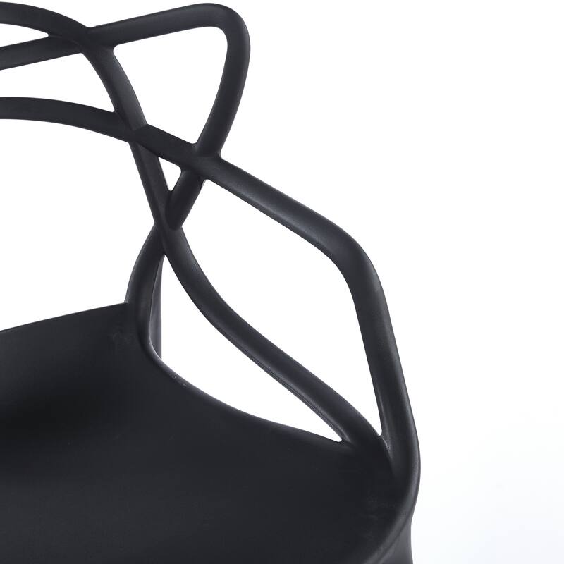 Plastic Dining Chairs Set of 4, Transparent Design Modern Kitchen Office