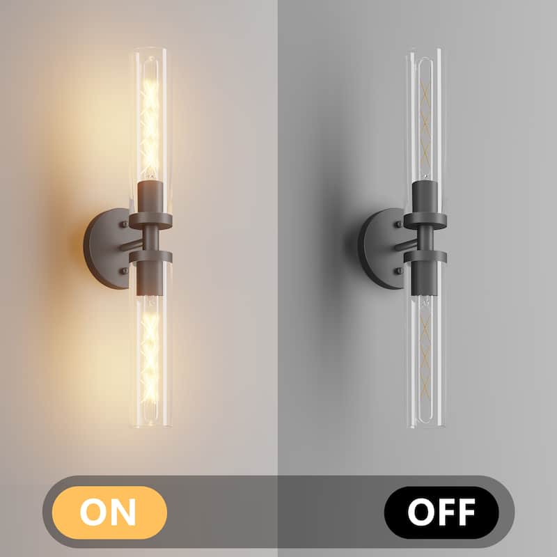 Glass Tube Wall Sconce with Vertical Hanging Design - Type 1