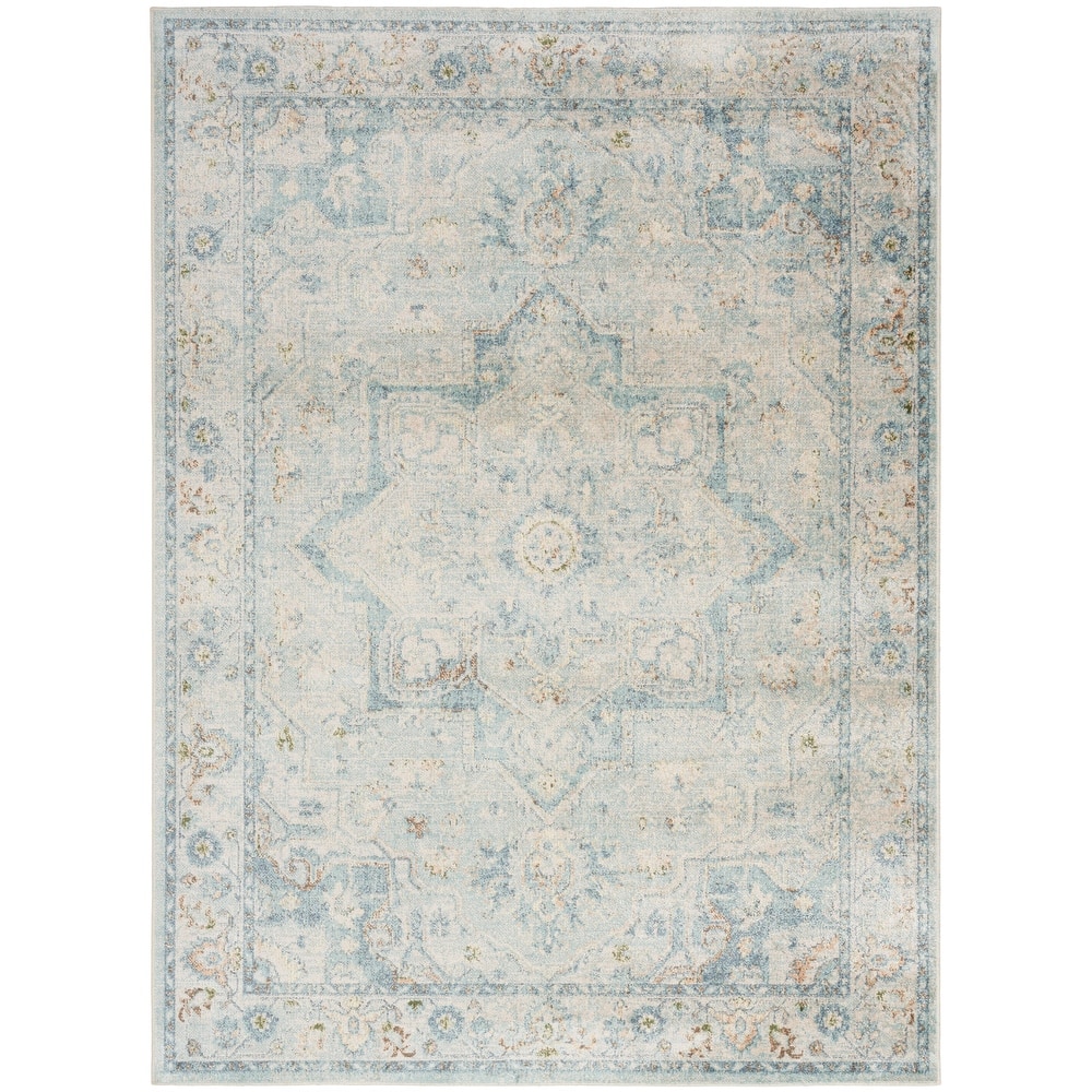 Nourison Abby Machine Washable Indoor only Persian Floral Area Rug.
