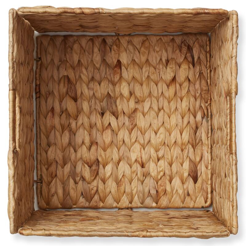13 x 13in Water Hyacinth Storage Baskets Set of 2