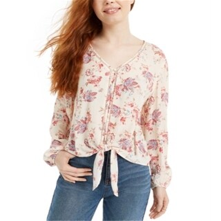 Hippie Rose Junior's Smocked Crop Top White Size X-Large