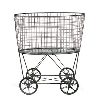 Metal Rolling Laundry Cart with Rack