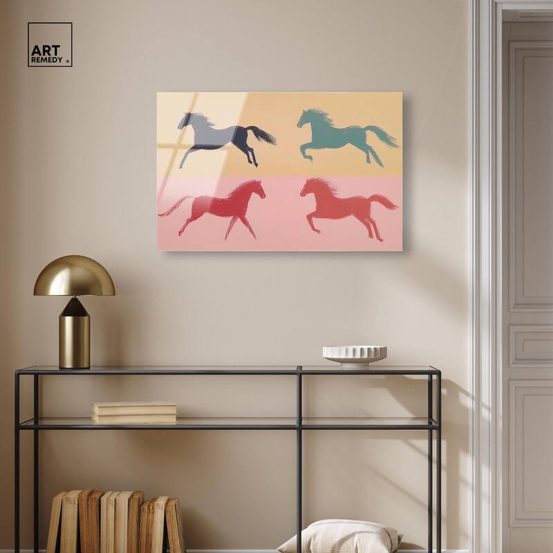 Galloping Quartet Acrylic by Art Remedy, Ready to Hang