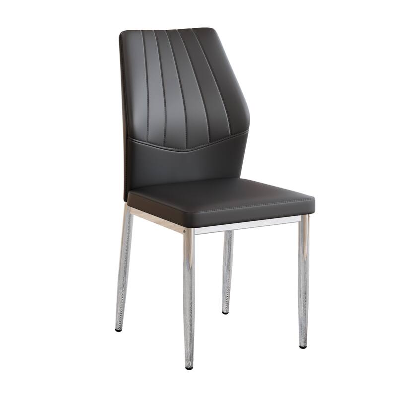 Side Chair Reception Chair Meeting Room Chair Set of 4 Kitchen Chair Black Lounge Chair with Metal Legs