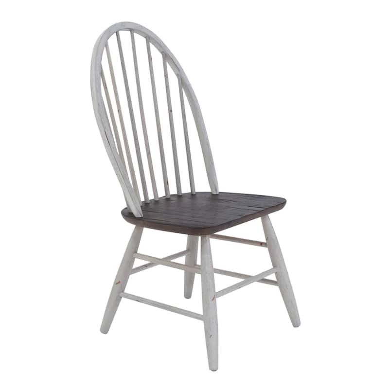 Farmhouse White and Wood Tone Optional 5 Piece Trestle Table Set