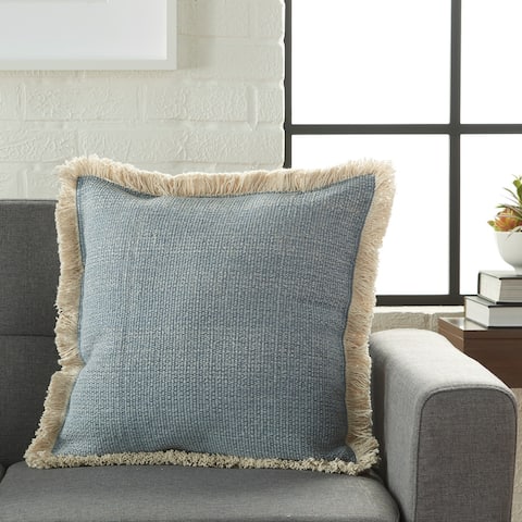 Mina Victory Ocean Blue Stonewash Throw Pillow or Pouf