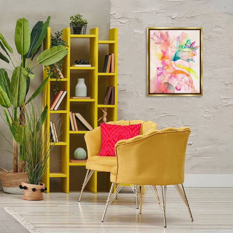 Stupell Watercolor Island Florals Framed Floater Canvas Wall Art Design By Gemma Bardot