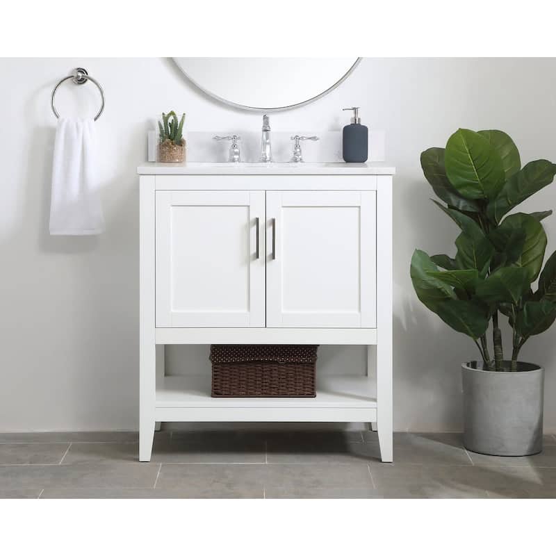 Elegant Lighting VF16030-BS Aubrey 30" Free Standing Single Basin