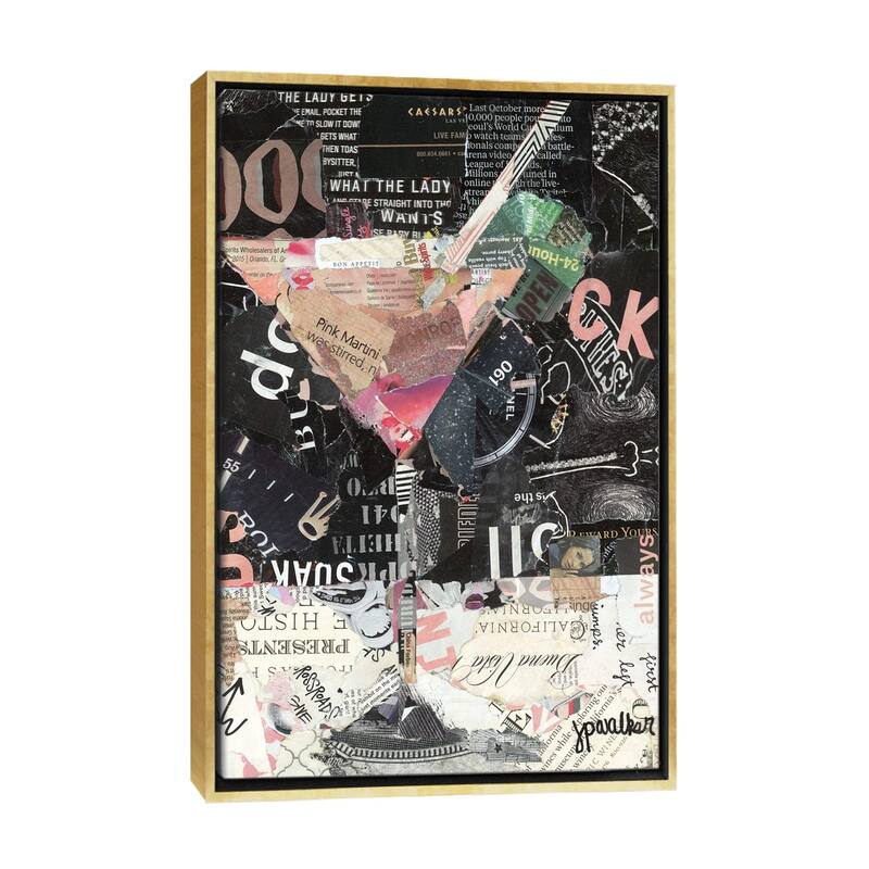 iCanvas "Pink Martini" by Jamie Pavlich-Walker Framed Canvas Print - Gold - 26x18