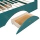 preview thumbnail 49 of 55, Solid Wood Platform Bed Frame Imitate Bridge Design Drawers