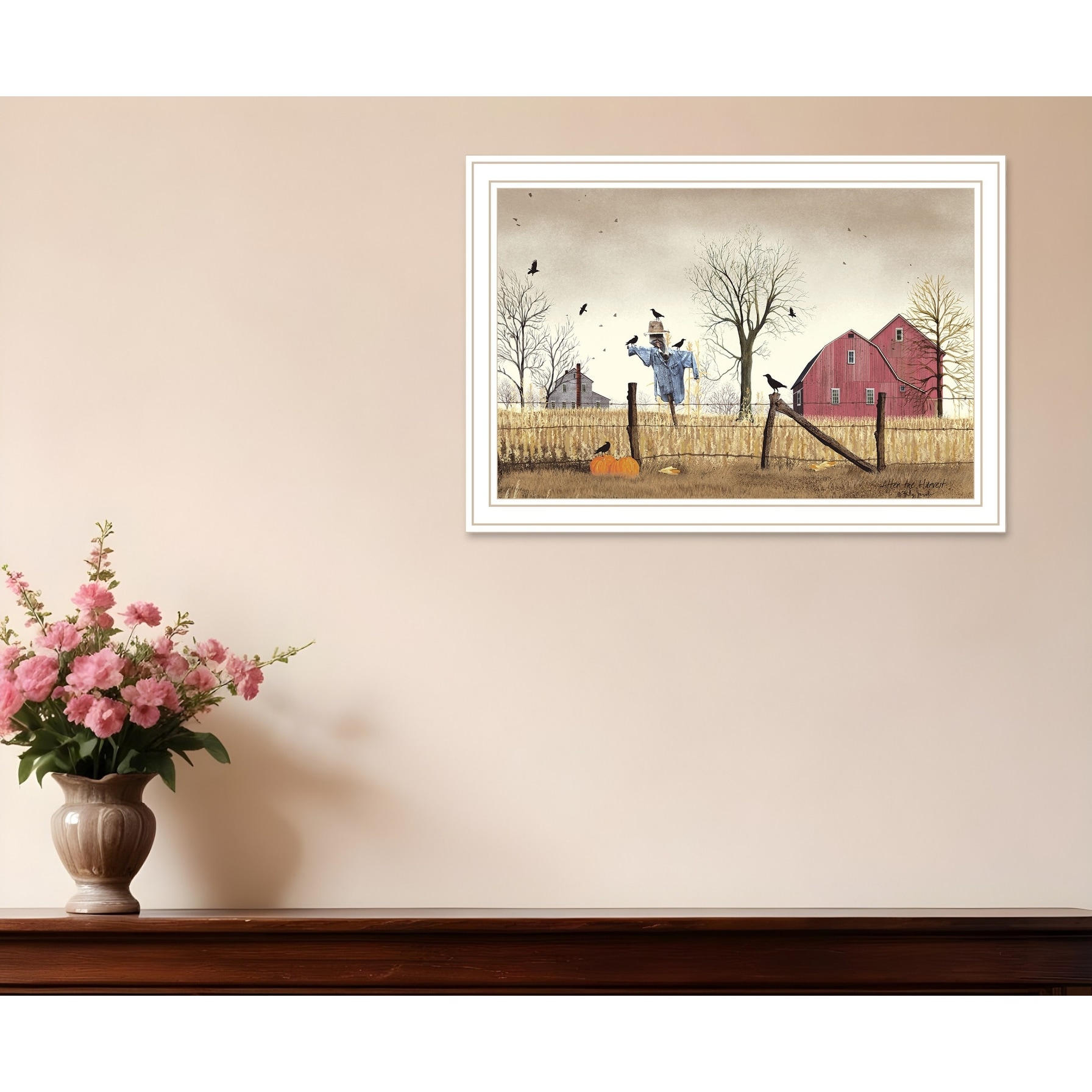 HomeRoots After the Harvest White Framed Wall Art