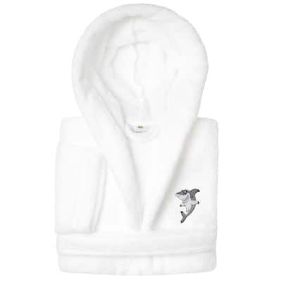Sweet Kids 100% Polyester SUPER PLUSH Double Brushed Hooded Bathrobe - SHARK