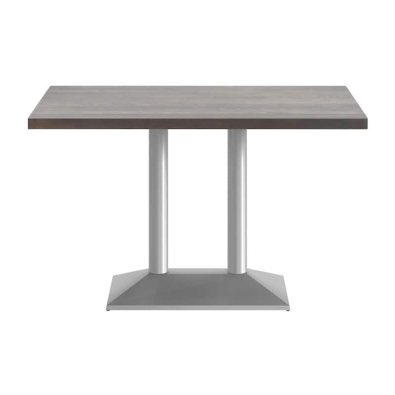 Rectangular Solid Wood Tabletop w/ 27" x 15" Two-Column Dining Height Table Base - 30"W x 48"D x 29.5"H