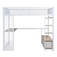 preview thumbnail 13 of 28, LED Design Full Size Metal Loft Bed with Desk,Open Wardrobe and 3 Linen Storage Drawers