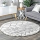 preview thumbnail 12 of 11, Nuloom Cloudy Shag Moroccan Geometric Grey Rug 5'3" Round - Gray - Round