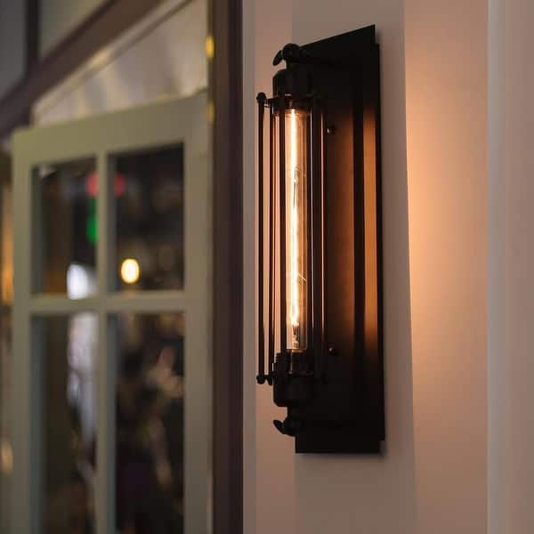 Carbon Loft Modern Farmhouse 1-Light Black Wall Sconces Flush Mount ... - Phone Entry Lighting Sconces With Metal