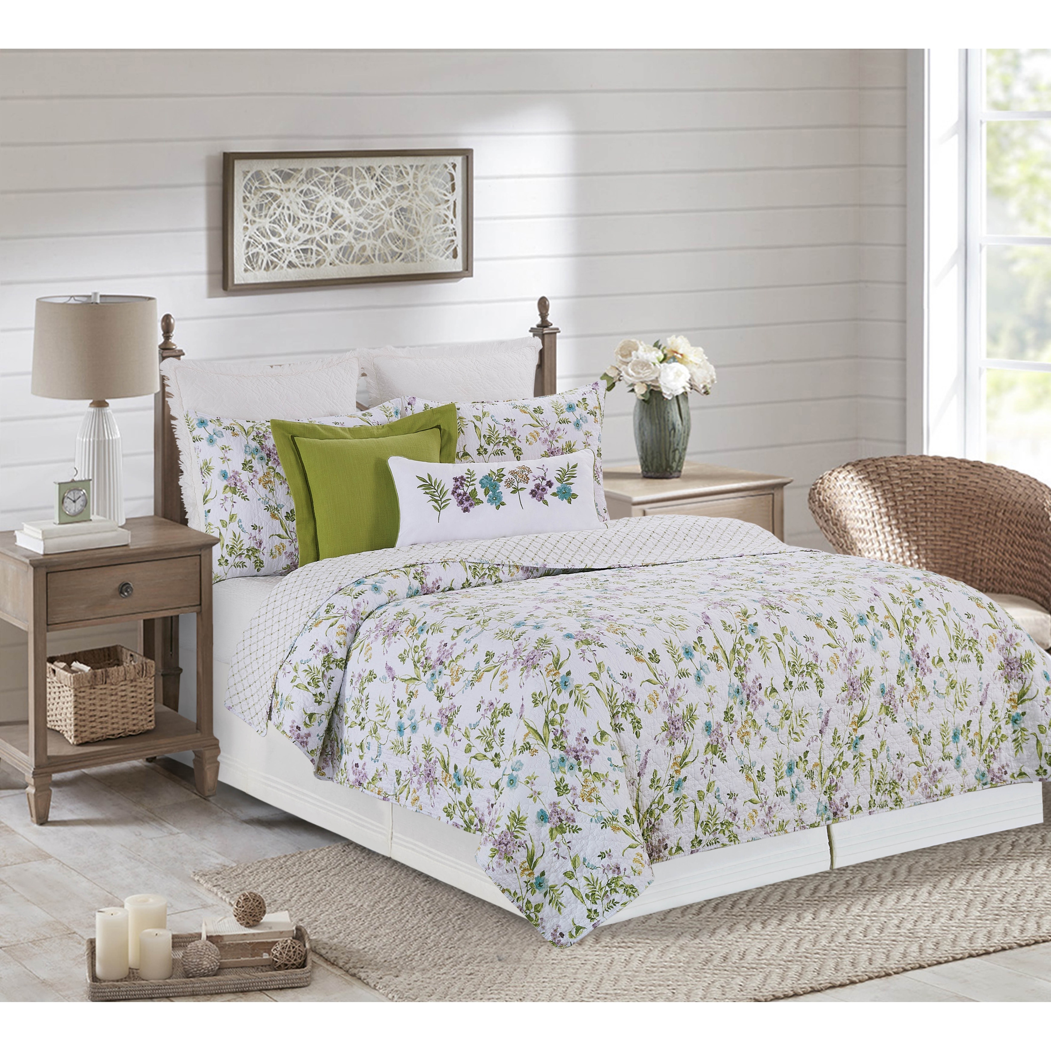 Carley Quilt Set Cotton Reversible and Machine Washable