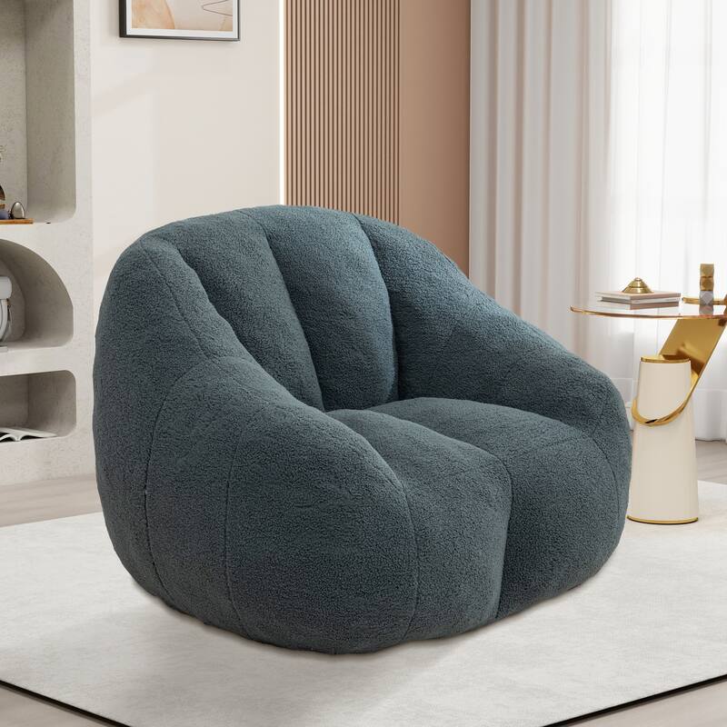 Upholstered Bean Bag Chair,Modern Lazy Floor Sofa Chair