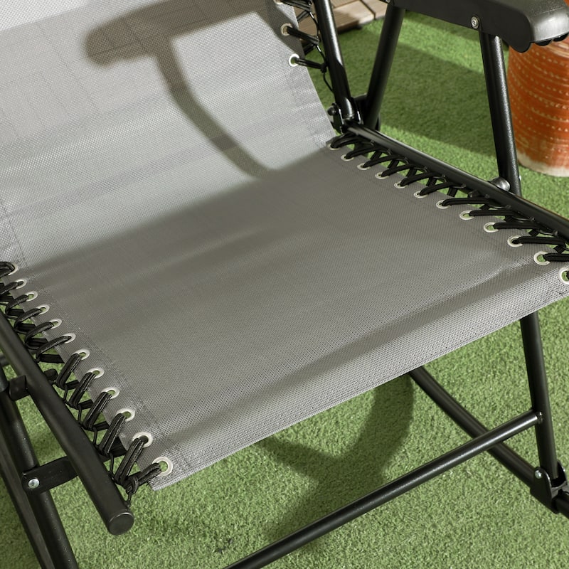 2-Piece Outdoor Camping Rocking Chairs with Headrests