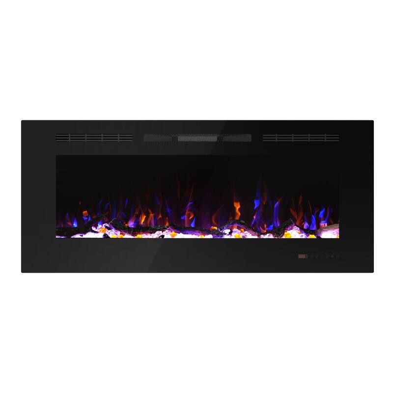 42" Modern Recessed Wall Mounted Electric Fireplace Heater with Remote and 3 Realistic Flame