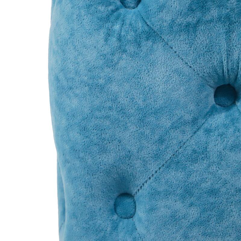 Modern Velvet Upholstered Square Tufted Ottoman by GDFStudio