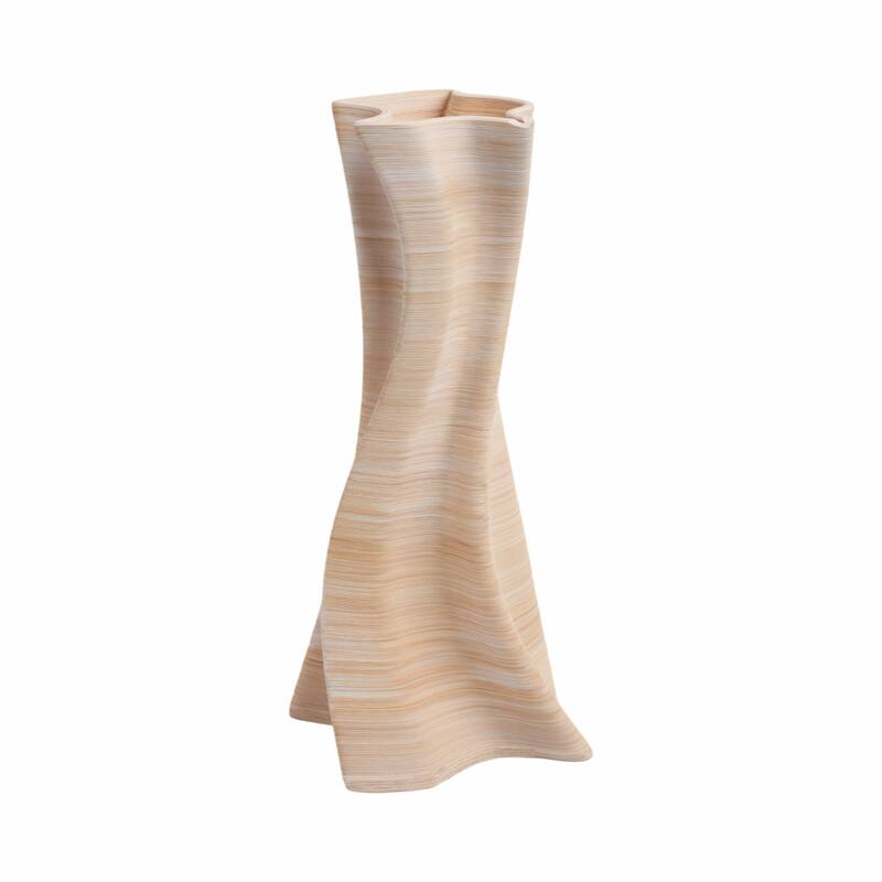 Decorative Vase - Tan Porcelain 3D Printed Textured