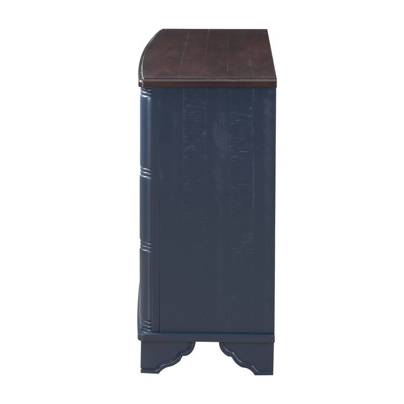 Retro Style Accent Storage Cabinet with Adjustable Shelves,Wood Grain Texture