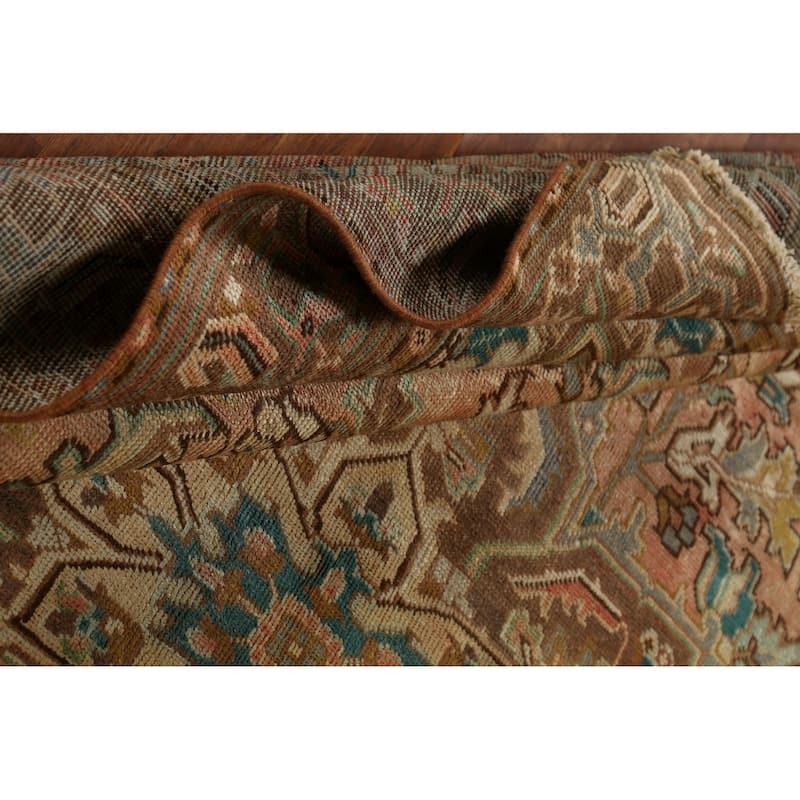 Geometric Heriz Persian Antique Area Rug Handmade Bedroom Wool Carpet - 7'7"x 10'9"
