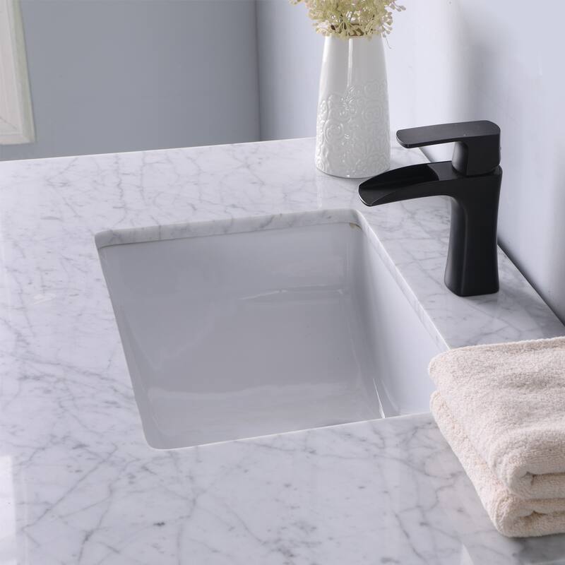 Altair Maribella Single Bathroom Vanity Set and Carrara White Countertop without Mirror