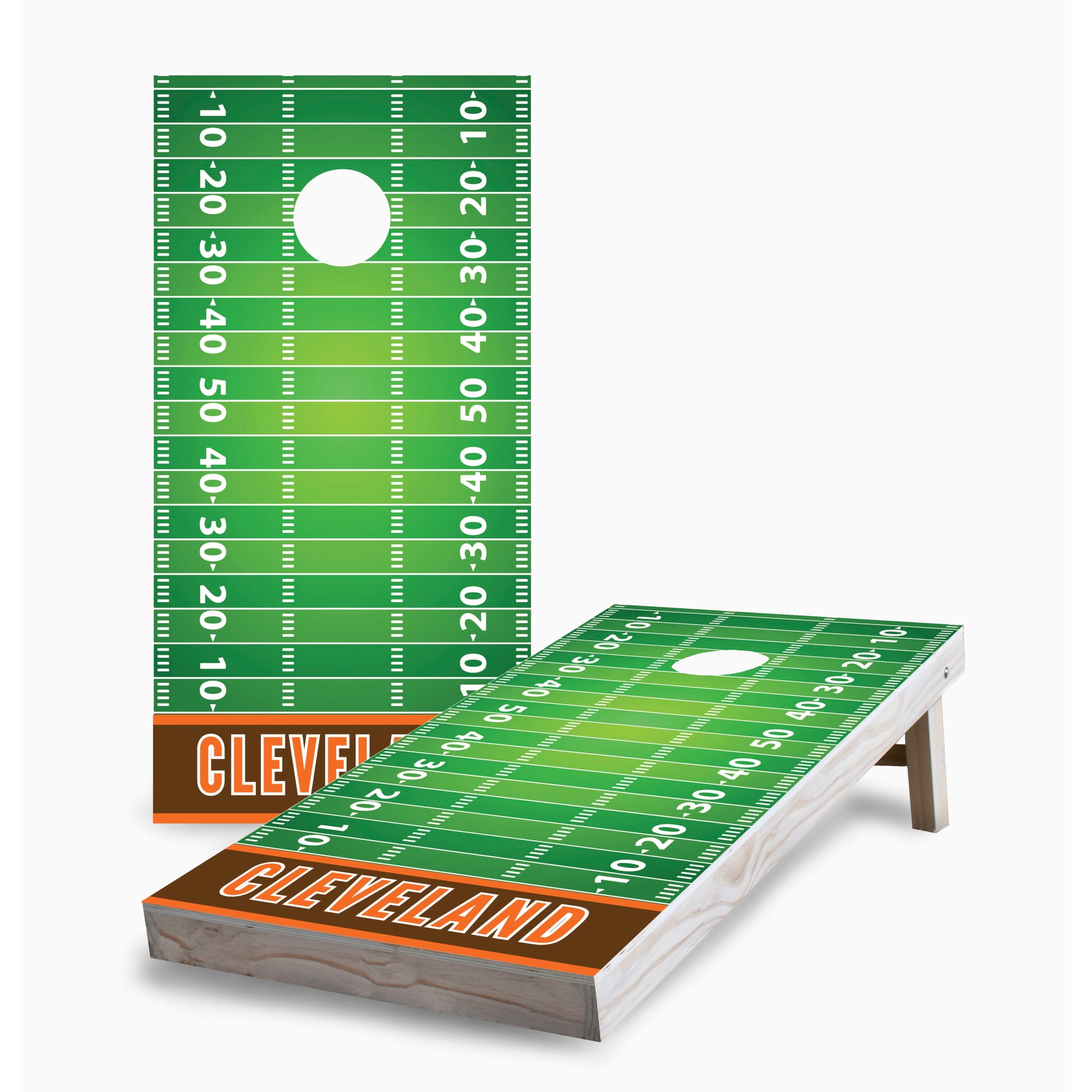 Cleveland Football Corn Hole Board Set with Hole Lights