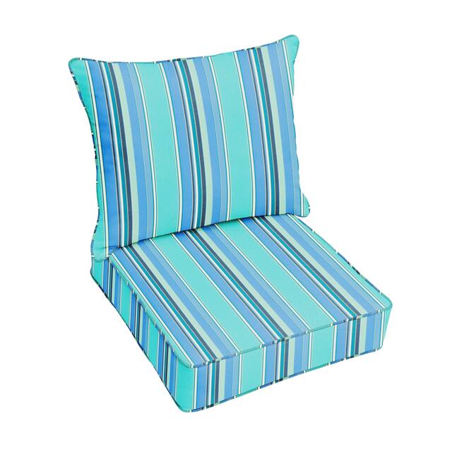 Sunbrella Indoor/ Outdoor Deep Seating Cushion and Pillow Set - Dolce Oasis Stripe