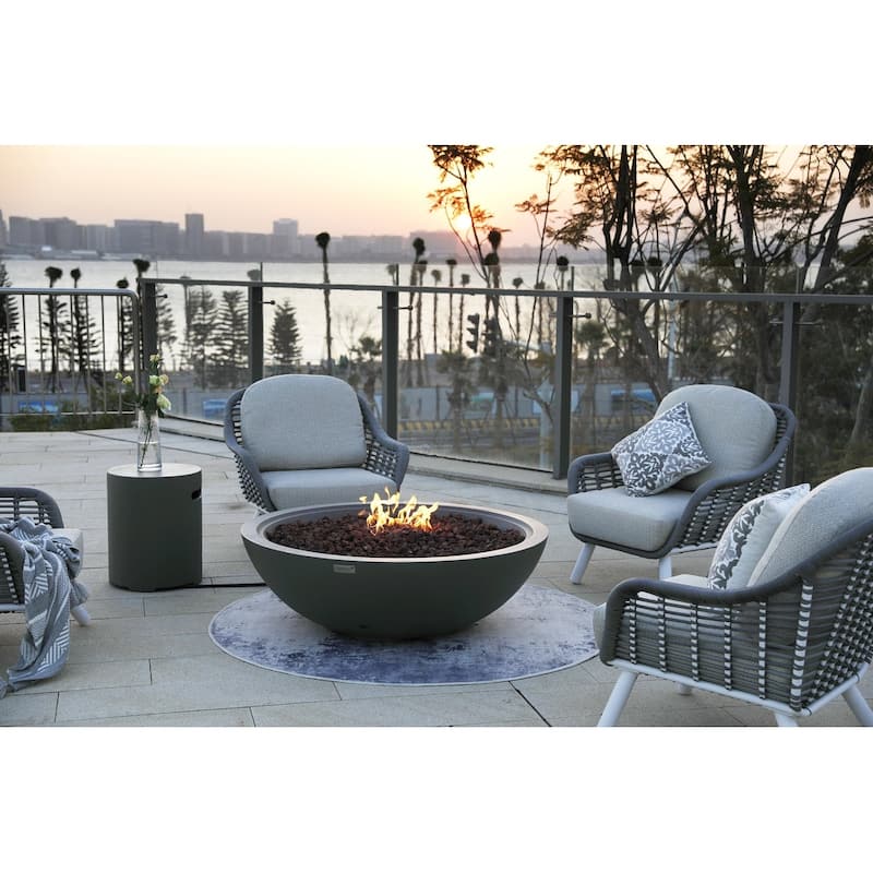 Sol Living Plus Rose Bowl Round Fire Pit 60,000 BTUs - 48 x 48 Inches - 48 x 48 in.