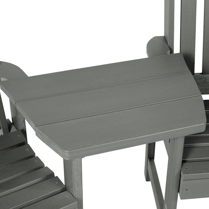HIGHWOOD Eco-Friendly Adirondack Tete-a-Tete Connecting Table - Coastal Teak