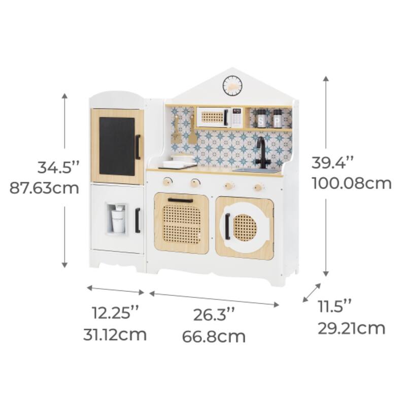 Teamson Kids Little Chef Morocco Play Kitchen & Accessories, White/Natural