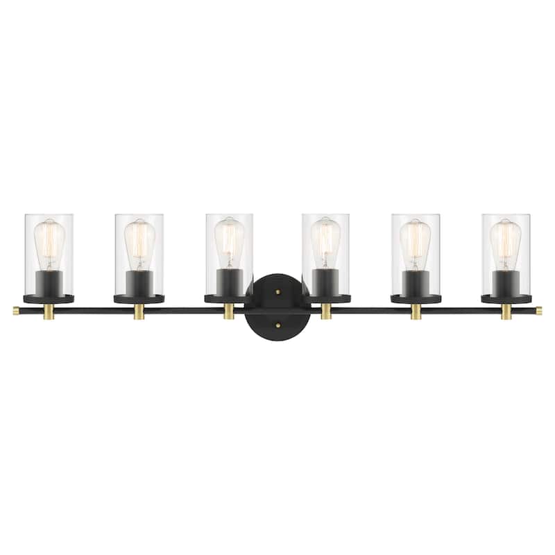 Decatur 6-light Modern Farmhouse Black/ Gold Bathroom Vanity Light with UL Certified
