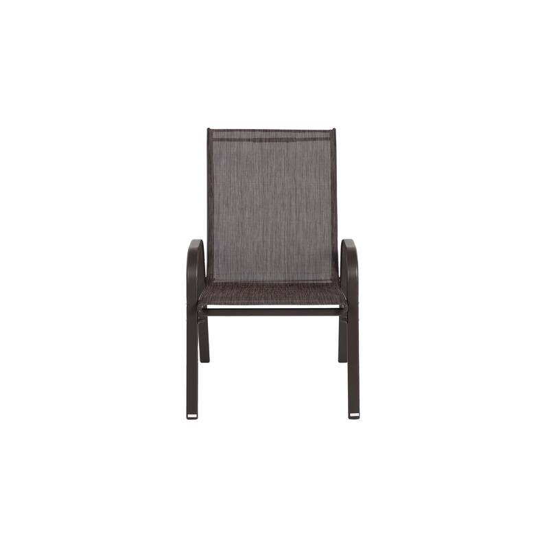 3 Piece Patio set, Outdoor Camping Chairs with Breathable Textilene Fabric, folding table with steel table top
