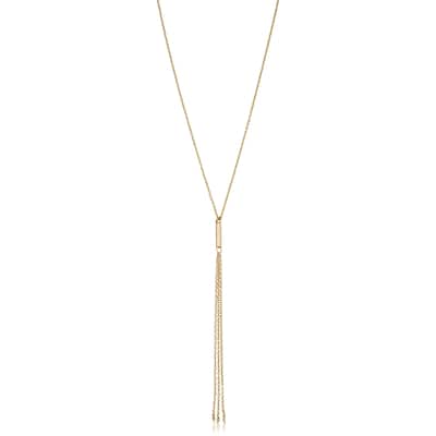 14k Yellow Gold Tassel Adjustable Length Necklace (adjusts to 17 or 18 inches)