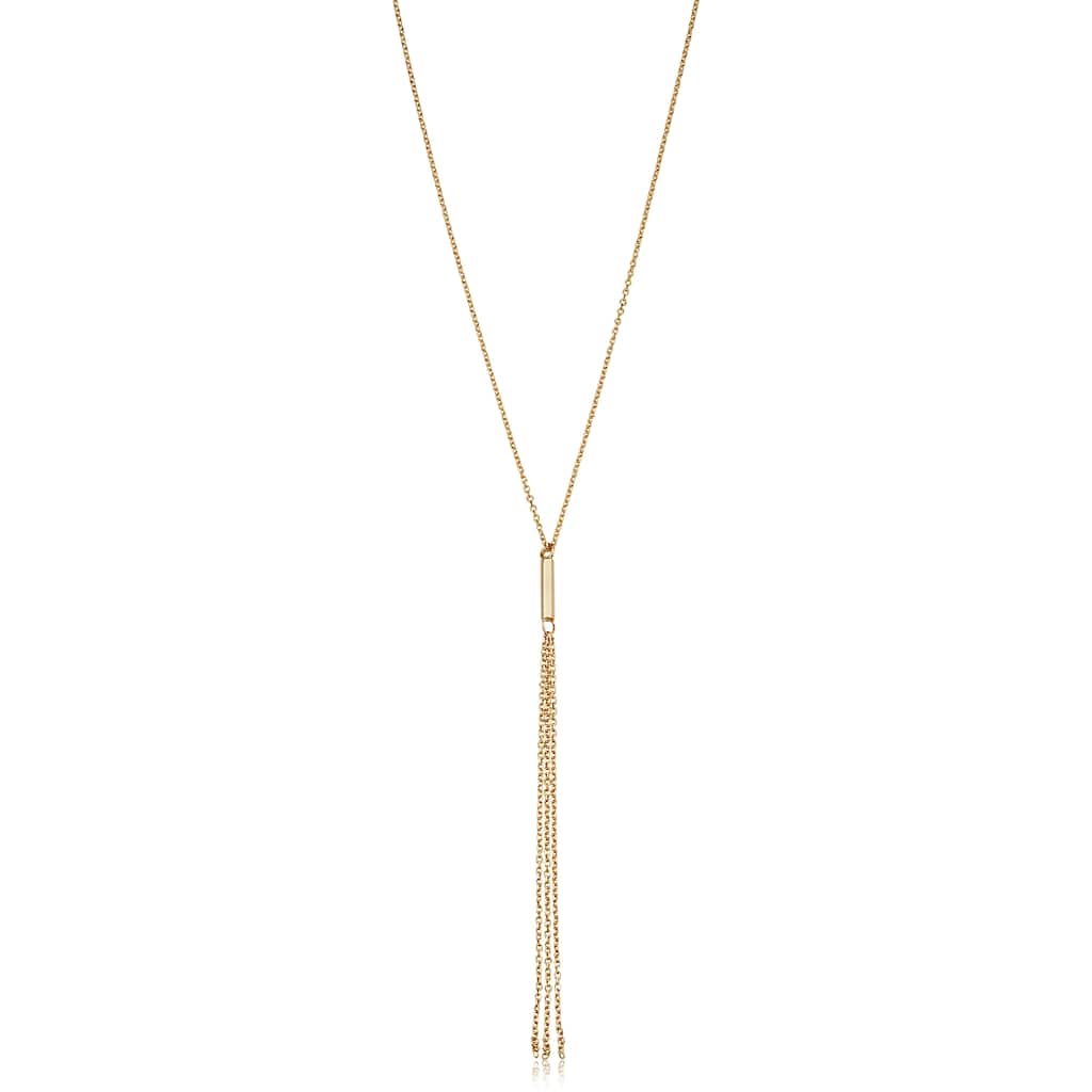 14k Yellow Gold Tassel Adjustable Length Necklace (adjusts to 17 or 18 inches)