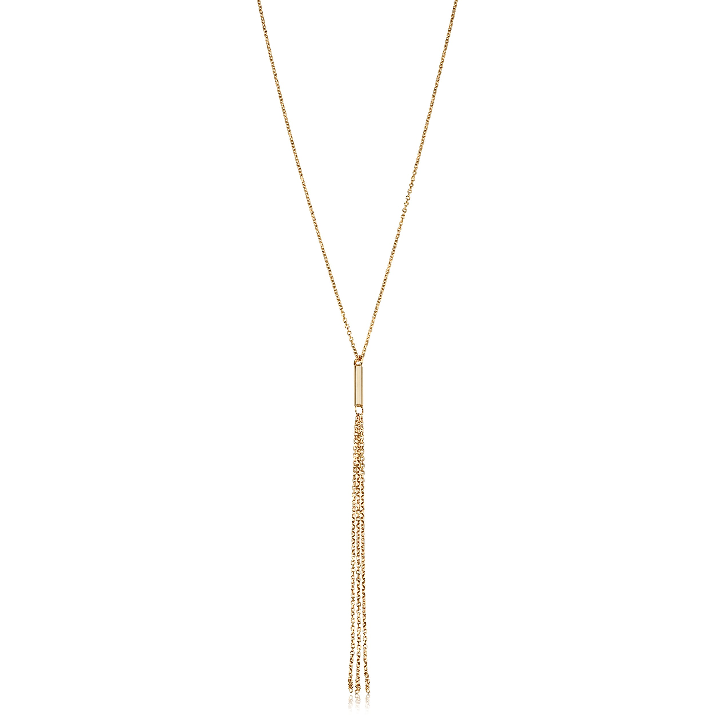 Au Naturale 14k Yellow Gold Tassel Adjustable Length Necklace (adjusts to 17 or 18 inches)