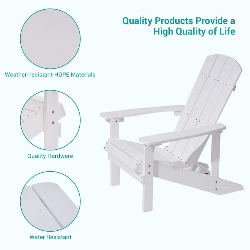 Bonosuki Outdoor HIPS Weather-Resistant Plastic Adirondack Chairs